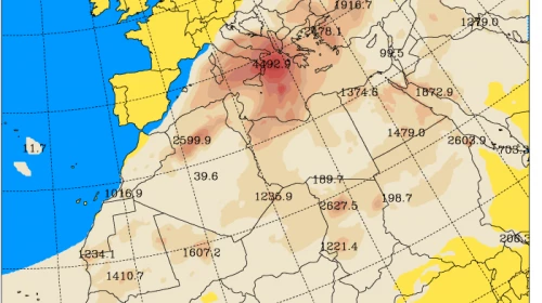 Previsione serale per il 12-05: Sabbia in atmosfera, nuvoloso e più caldo